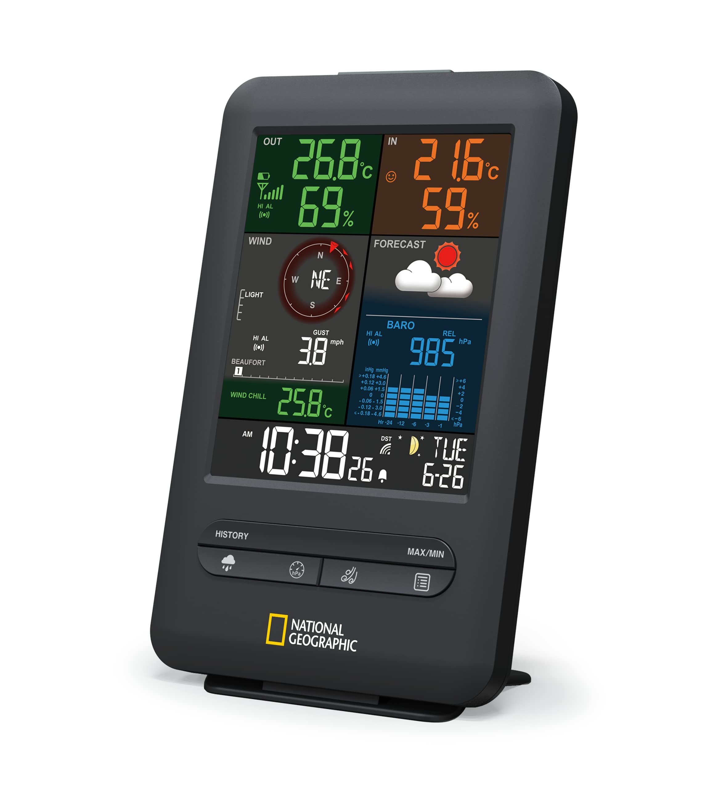 bresser-zusatz-basisstation-schwarz-f-r-7002525-beaufort-wetter-center-5-in-1 image 4