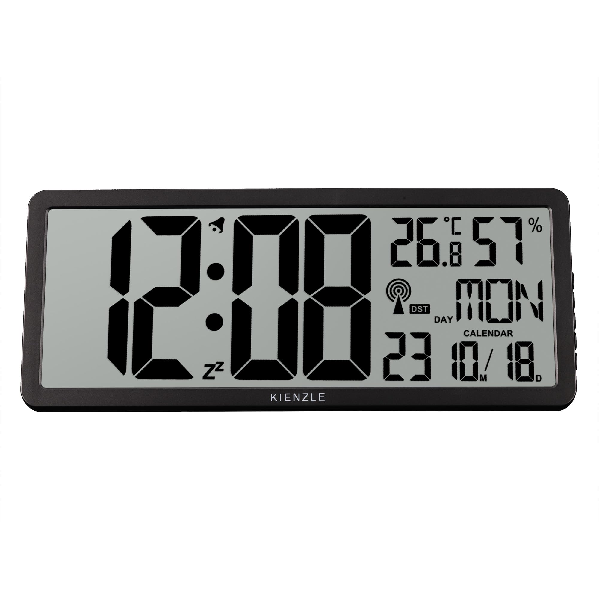 kienzle-xxl-digitale-funkwanduhr-dcf-mit-thermometer-und-hygrometer image 2