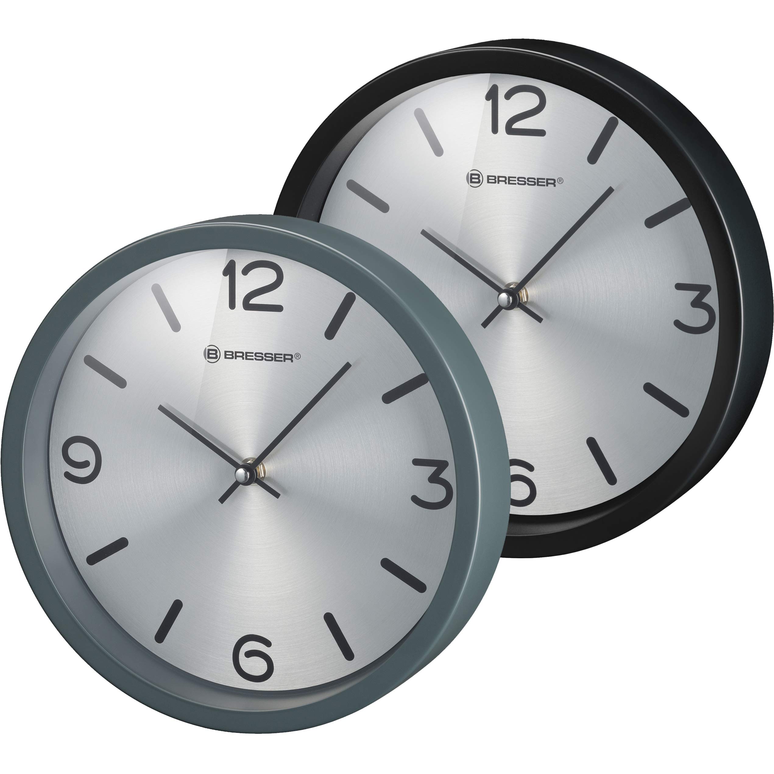 bresser-mytime-silver-edition-wanduhr-25-cm-ger-uschloses-quarzuhrwerk-edelstahl image 4