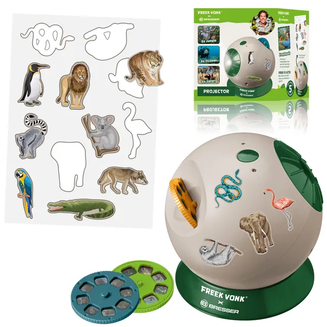 bresser-freek-vonk-x-bresser-kinder-projektor-mit-24-motiven-und-tierstickern image 1