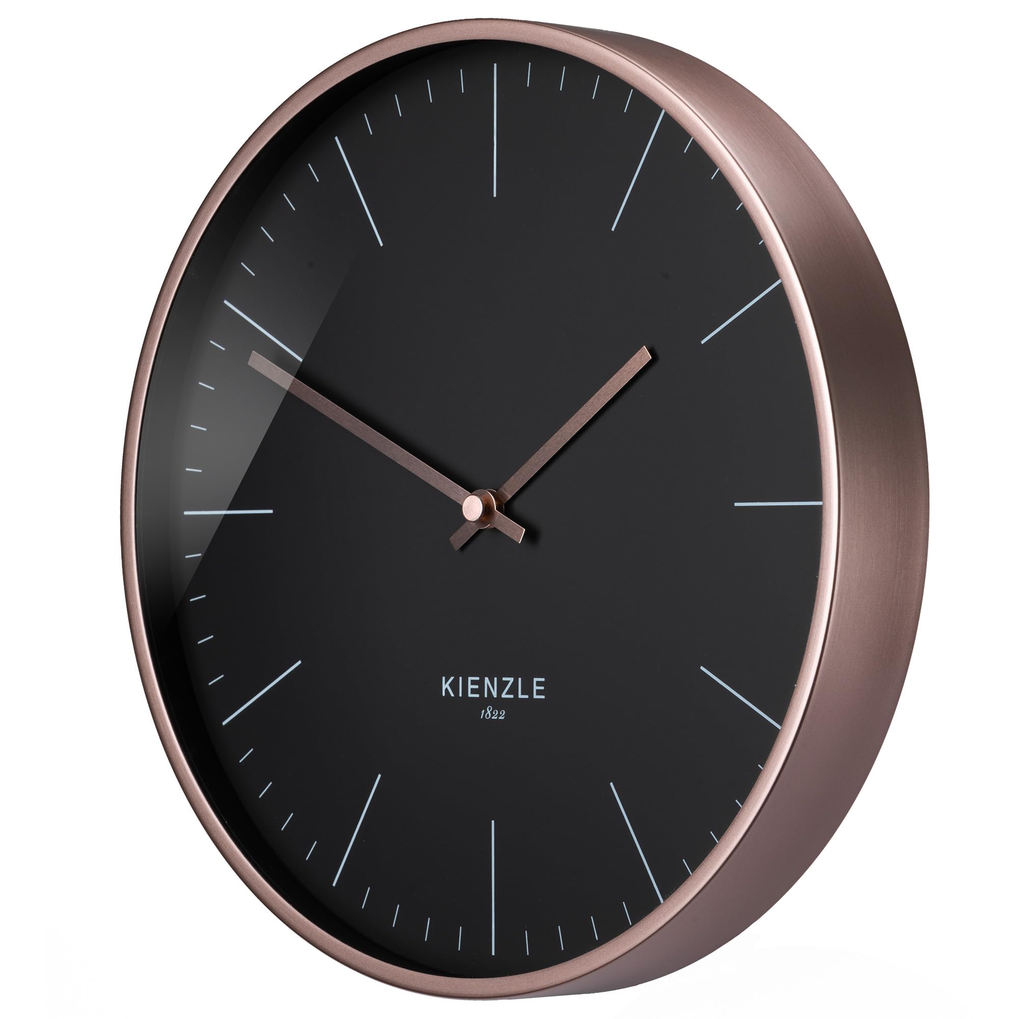 bresser-kienzle-modern-funkwanduhr-dcf-aluminium-25-cm-ros-gold-schwarz image 1
