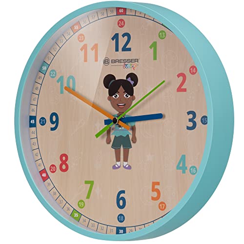bresser-junior-kinder-wanduhr-25-cm-lautlos-blau image 8