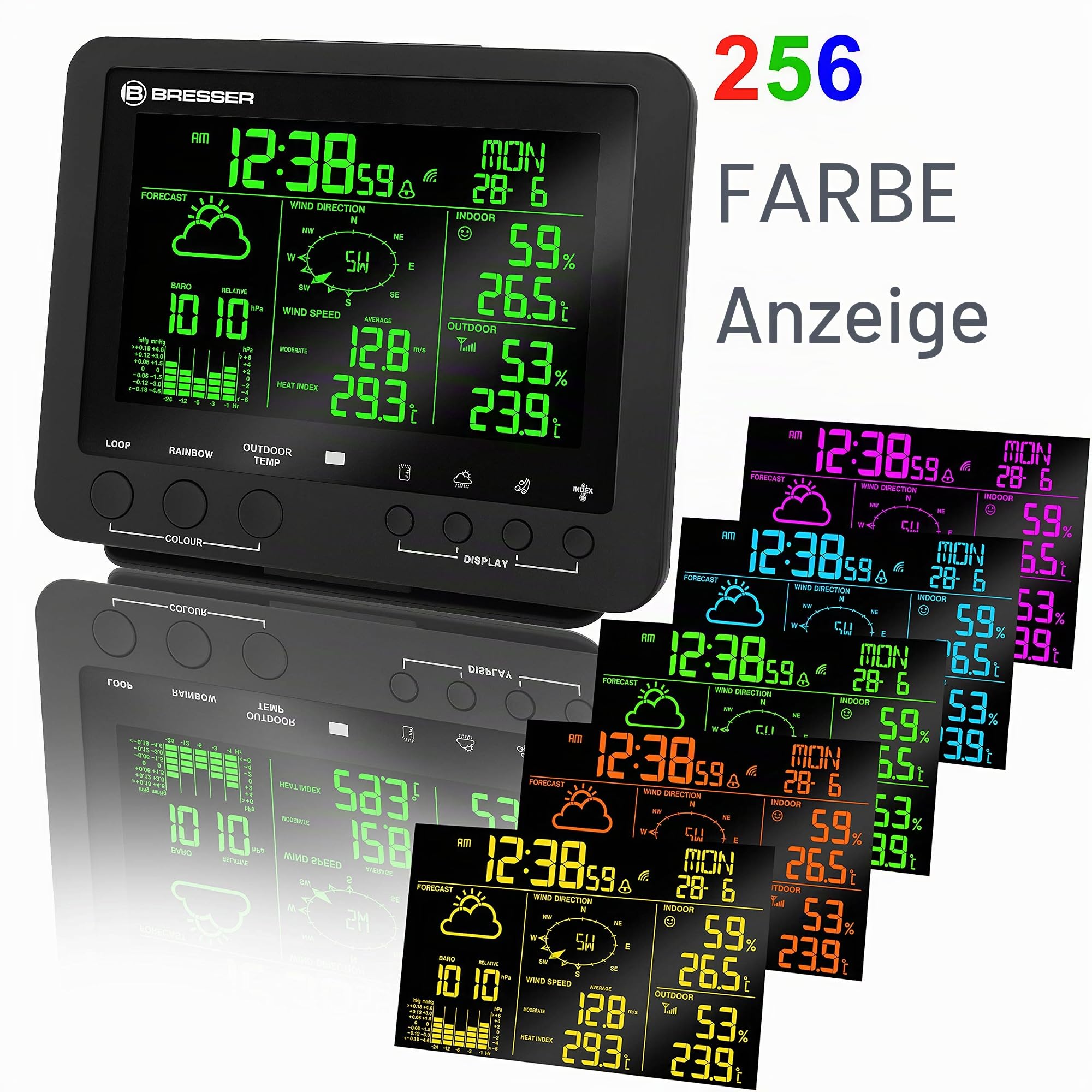 bresser-basisstation-ersatz-f-r-7002520-farb-wetter-center-schwarz image 2
