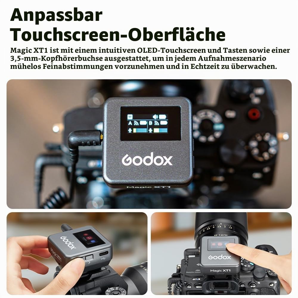 godox-magic-xt1-funk-lavalier-mikrofon-set-2tx-1rx-mit-lade-case-touchscreen image 5
