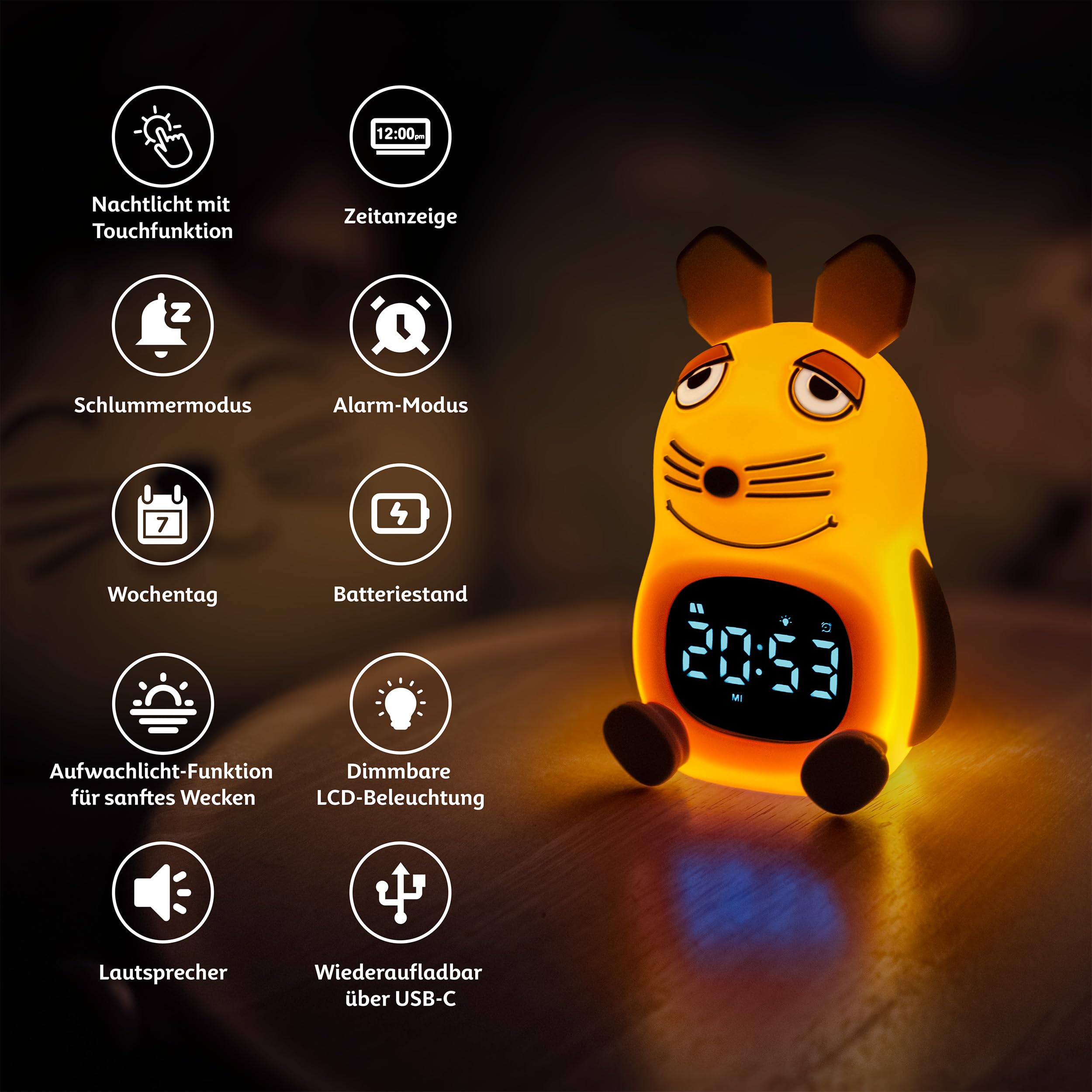 bresser-diemaus-kinder-lichtwecker-mit-nachtlicht-und-usb-c image 4