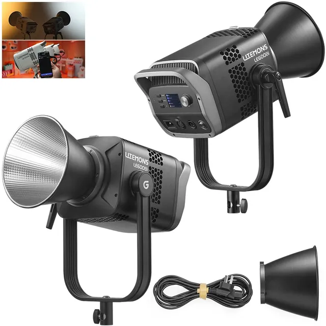 godox-le600bi-led-videoleuchte-610w-bi-color-2800k-6500k-bowens-mount-schwarz image 1