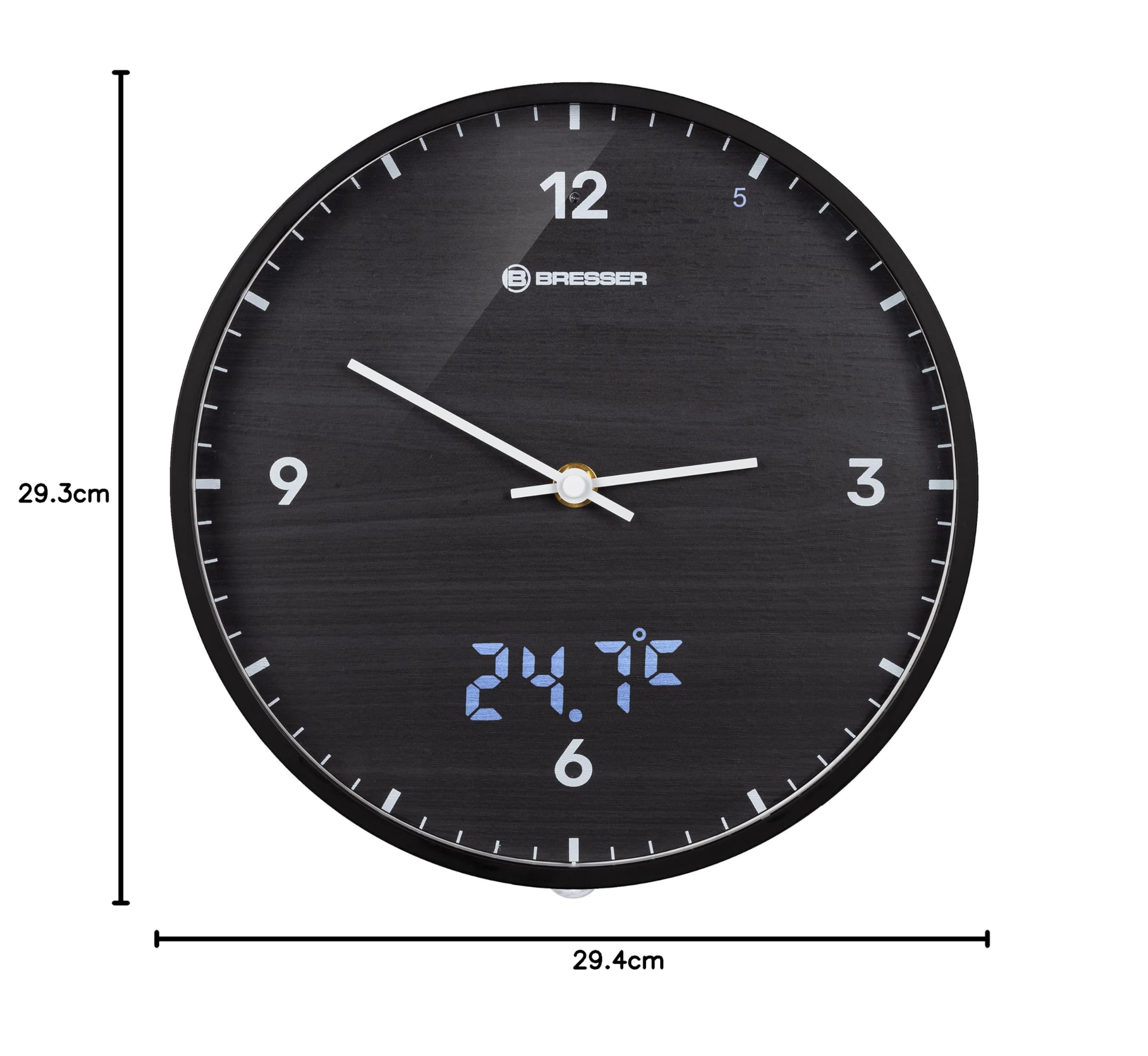bresser-mytime-ledsec-funk-wanduhr-24-cm-mit-temperaturanzeige-schwarz image 8