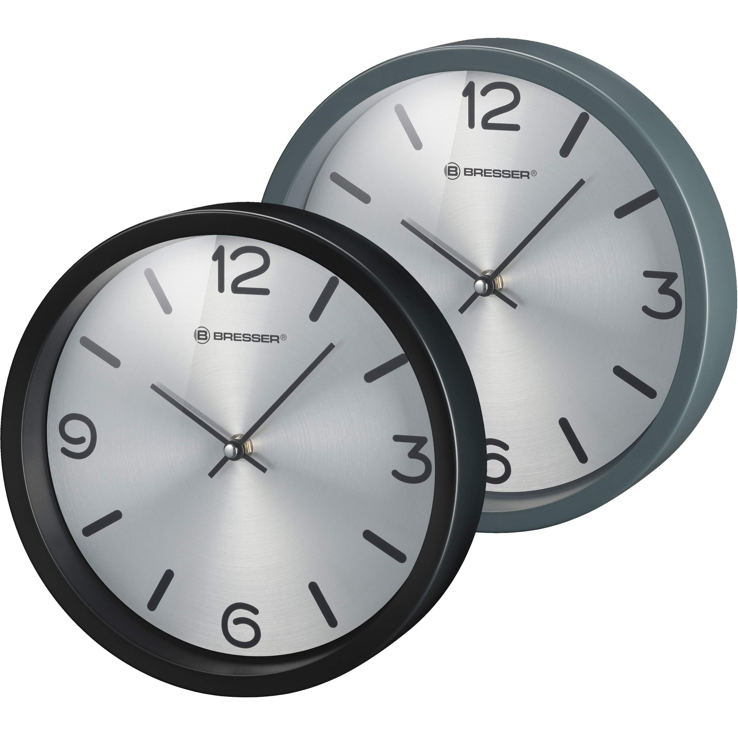 bresser-mytime-silver-edition-wanduhr-25-cm-ger-uschloses-quarzuhrwerk-edelstahl image 3