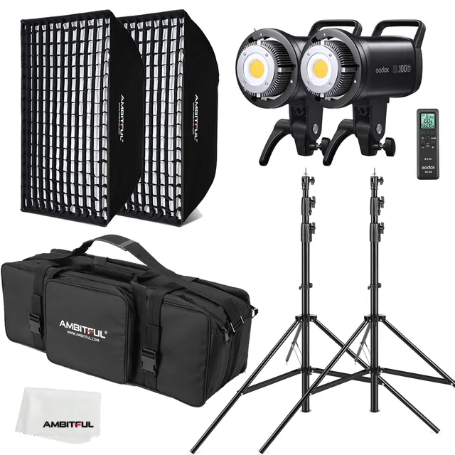 godox-sl100d-100w-led-dauerlicht-doppel-set-mit-softbox-und-stativ image 1