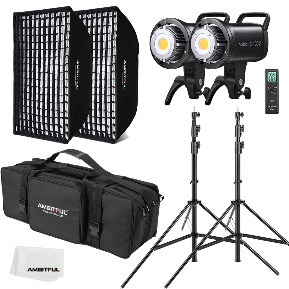 godox-sl100d-100w-led-dauerlicht-doppel-set-mit-softbox-und-stativ image 1