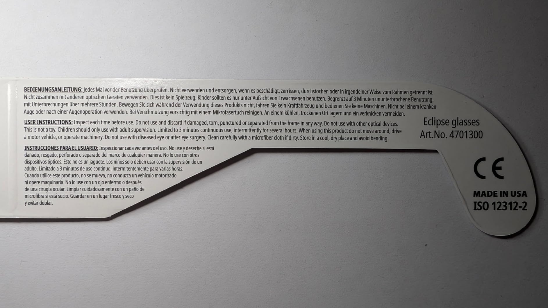 Zwei Brillen geknickt angekommen