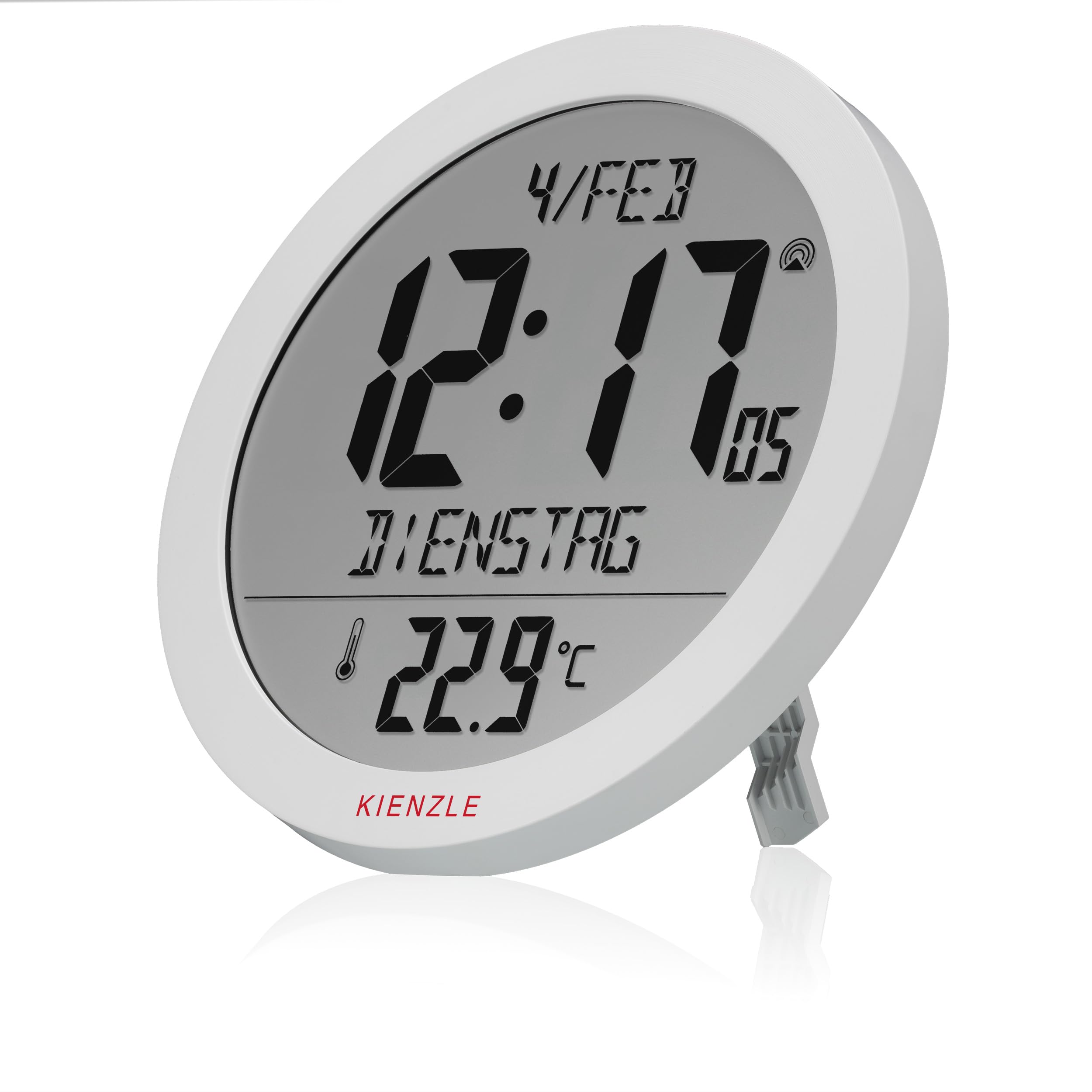 kienzle-dcf-funkwanduhr-18-7-cm-mit-innentemperatur-wei image 1