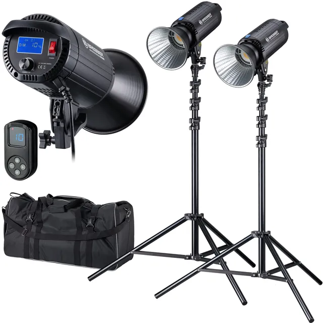 bresser-br-200s-cob-led-tageslicht-dual-kit-2x-200w-5600k-bowens image 1