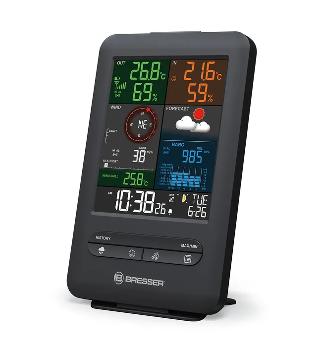 bresser-zusatz-basisstation-schwarz-f-r-7002525-beaufort-wetter-center-5-in-1 image 1