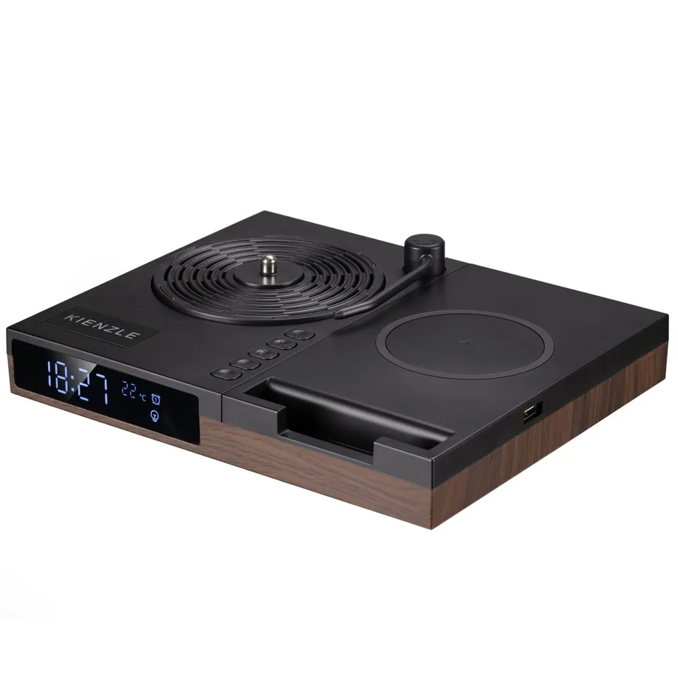 kienzle-retro-wecker-mit-bluetooth-lautsprecher-und-15-w-ladepad image 1