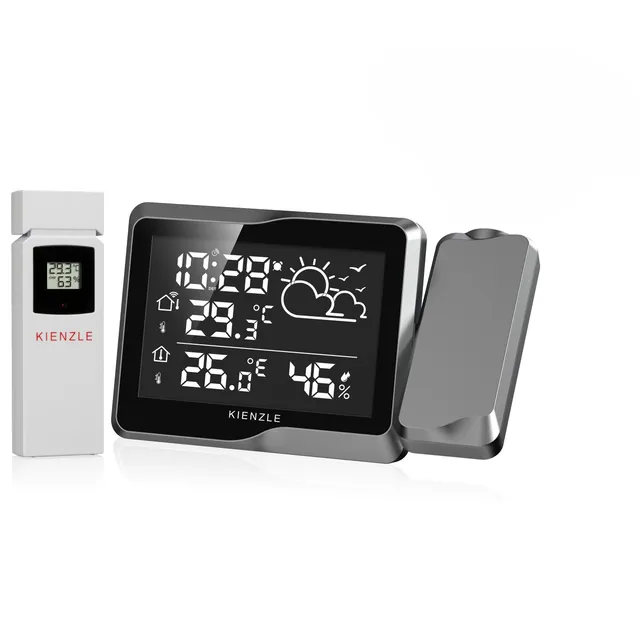 kienzle-wetterstation-funk-mit-au-ensensor-projektion-und-dcf-uhr image 1