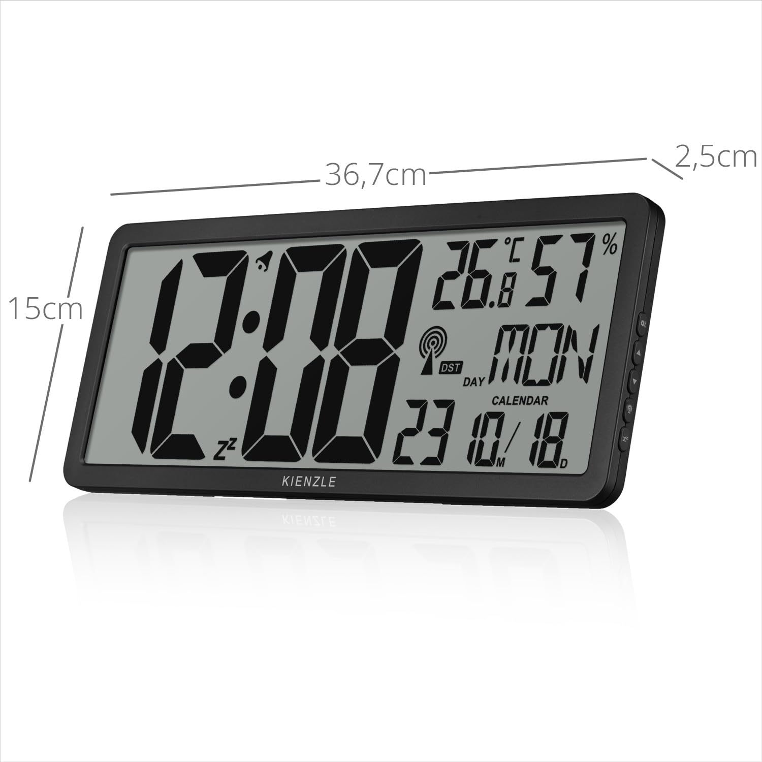 kienzle-xxl-digitale-funkwanduhr-dcf-mit-thermometer-und-hygrometer image 5