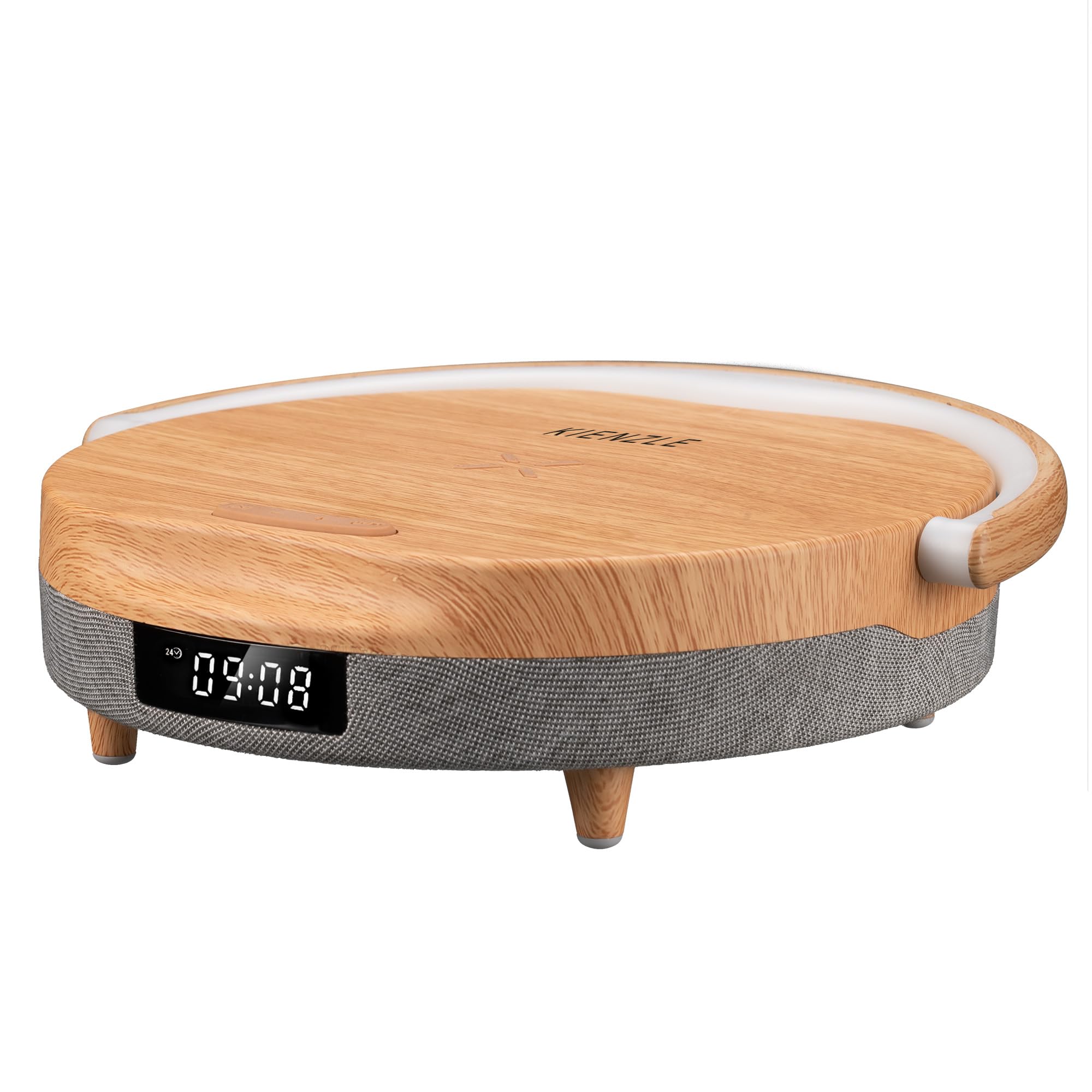kienzle-led-wecker-mit-bluetooth-5-0-lautsprecher-und-10w-ladepad-holz-look image 6