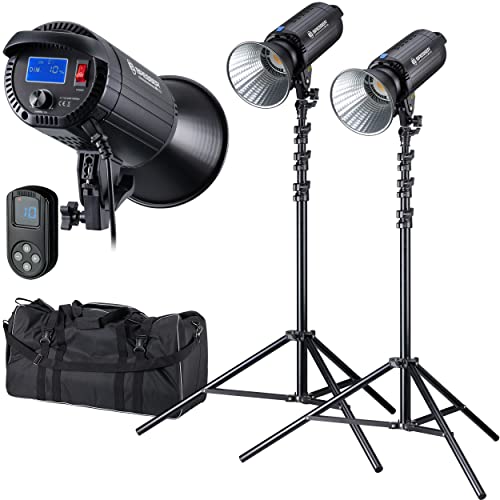 bresser-br-150s-cob-led-dual-kit-2x-150w-mit-reflektor-und-stativ image 8