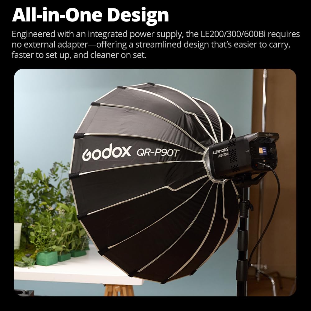 godox-le600bi-led-videoleuchte-610w-bi-color-2800k-6500k-bowens-mount-schwarz image 7