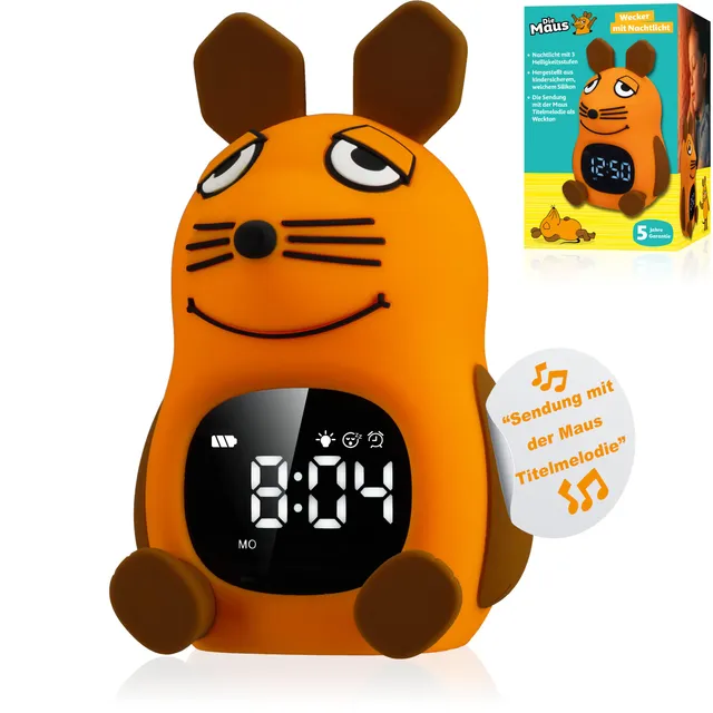 bresser-diemaus-kinder-lichtwecker-mit-nachtlicht-und-usb-c image 1