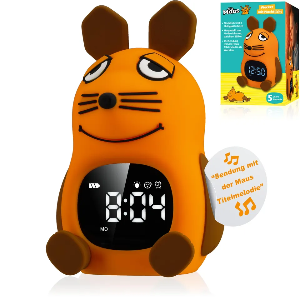 bresser-diemaus-kinder-lichtwecker-mit-nachtlicht-und-usb-c image 1