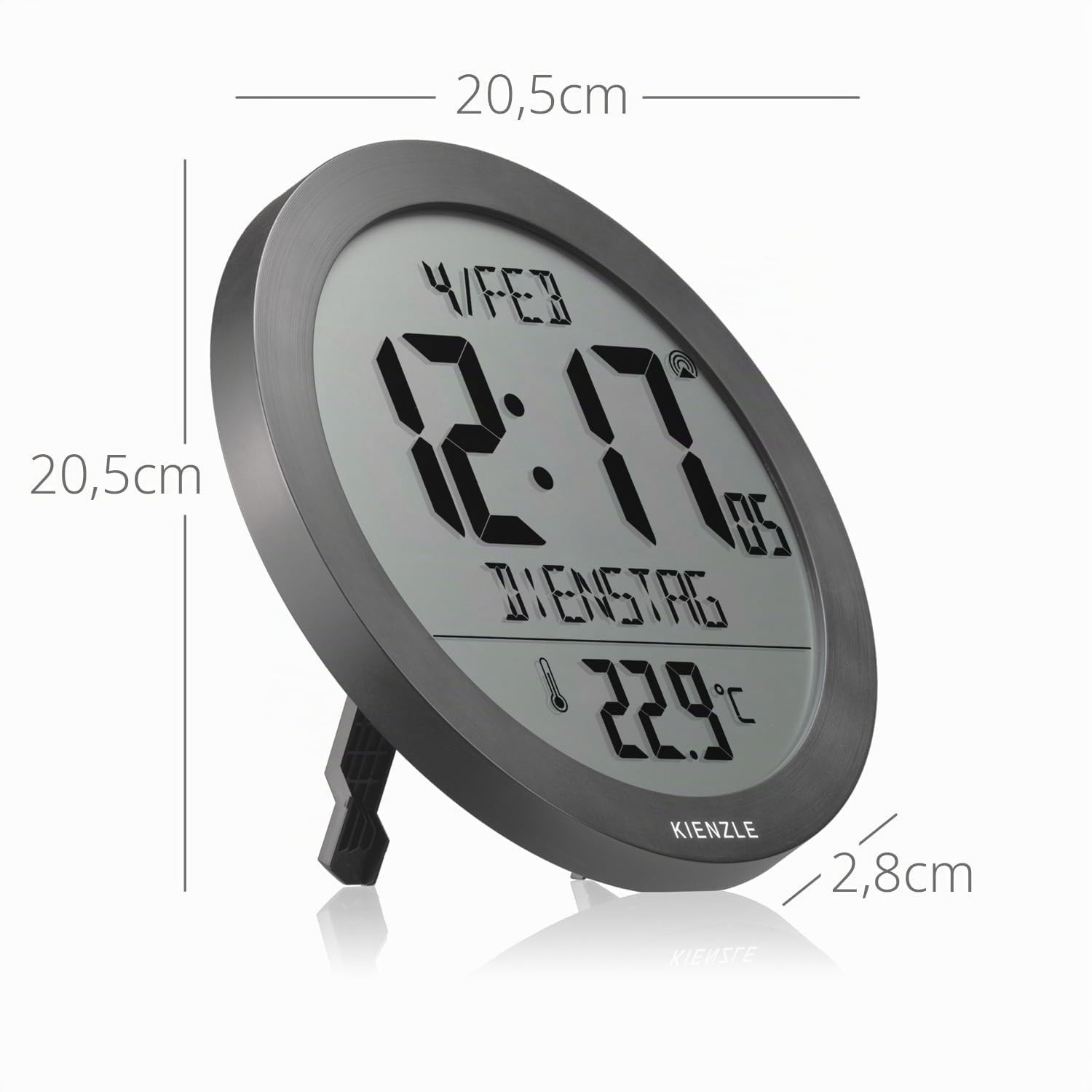 kienzle-dcf-funkwanduhr-18-7-cm-mit-innentemperatur-anthrazit image 7