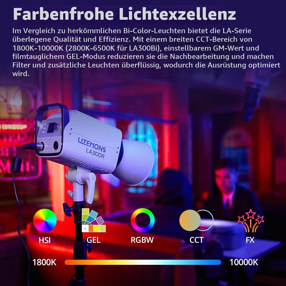 godox-litemons-la300r-rgb-cob-videoleuchte-1800k-10000k-bowens image 2