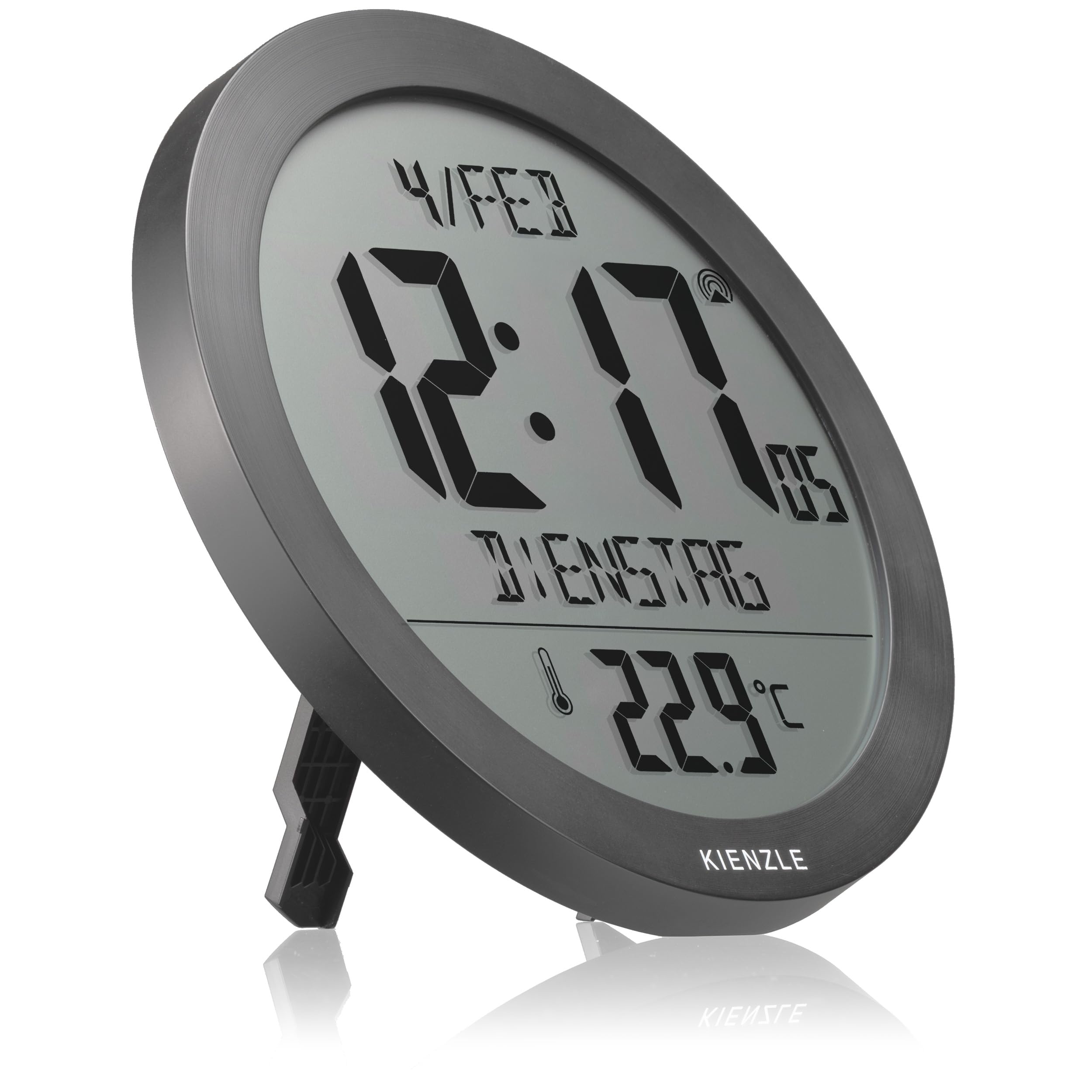 kienzle-dcf-funkwanduhr-18-7-cm-mit-innentemperatur-anthrazit image 3