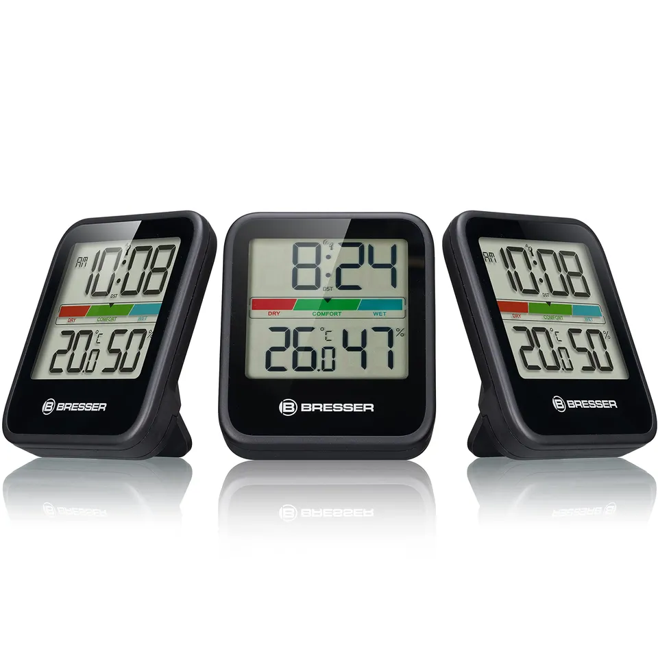 bresser-climate-monitor-thermo-hygrometer-dcf-3er-set-schwarz image 1