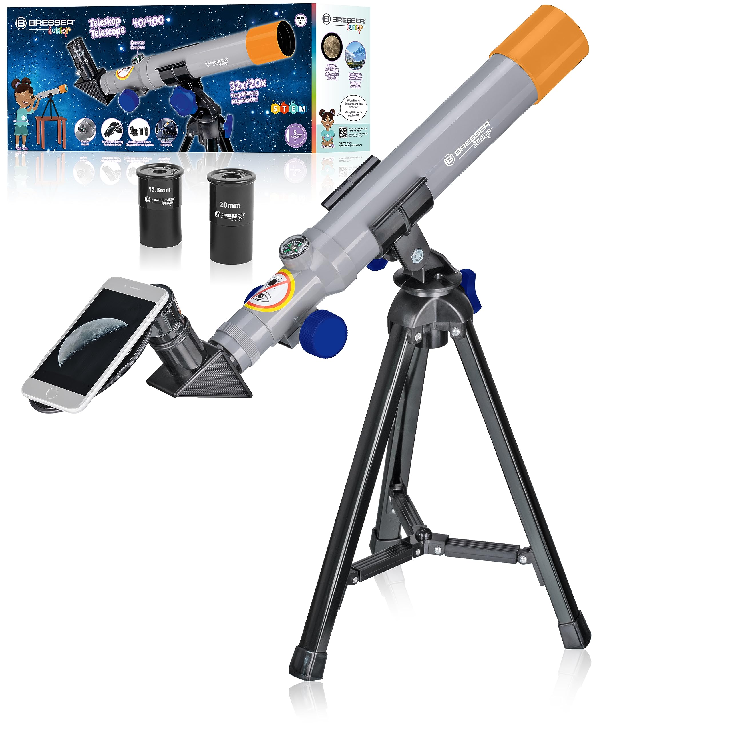 bresser-junior-40-400-kinder-teleskop-mit-tischstativ-ab-8-jahren image 1