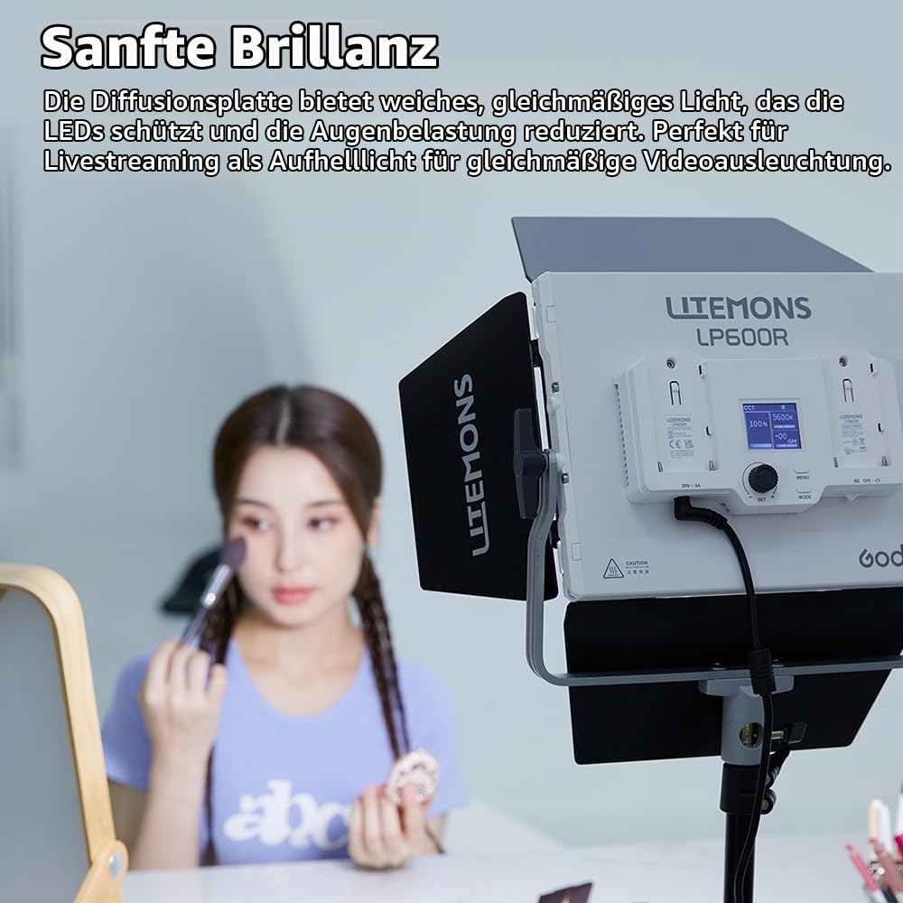 godox-litemons-lp600bi-bi-colour-led-light-panel-60w-2800k-6500k-mit-barndoors image 5