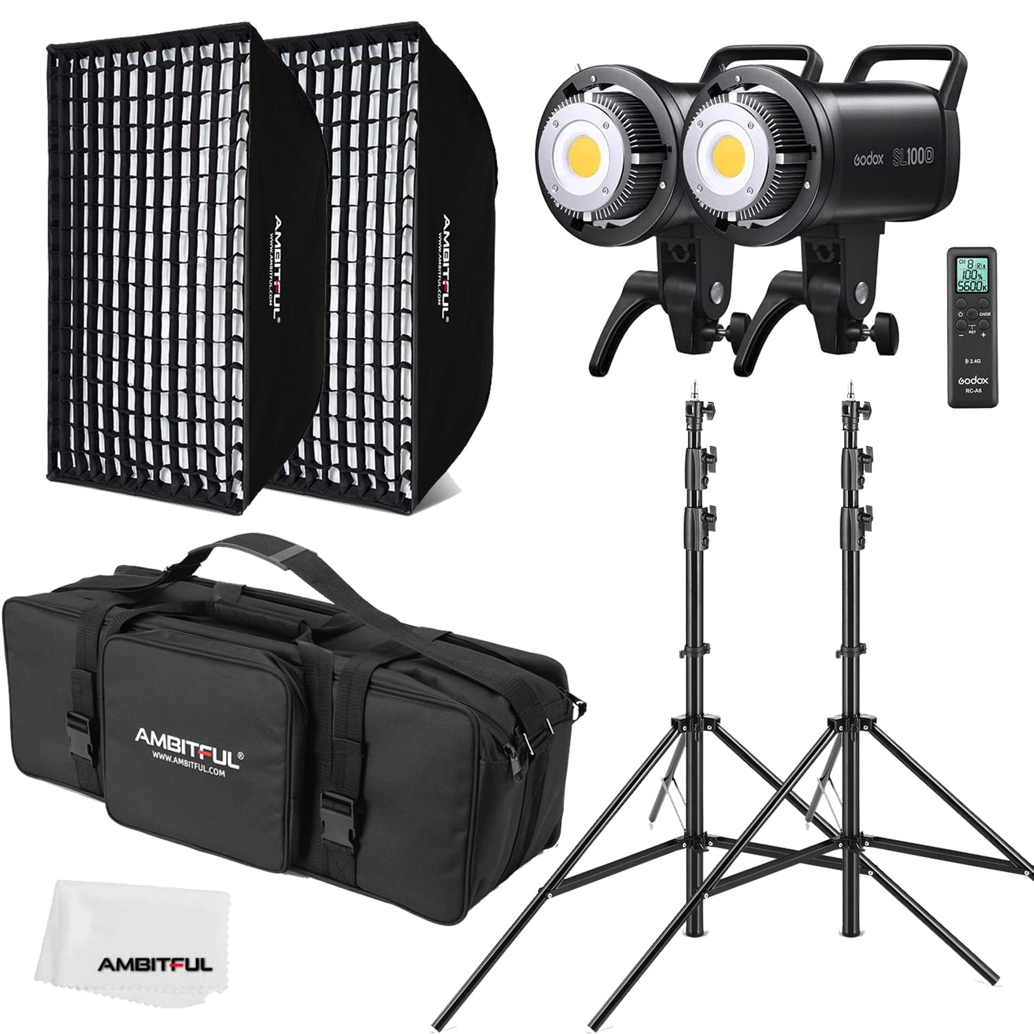 godox-sl100d-100w-led-dauerlicht-doppel-set-mit-softbox-und-stativ image 1