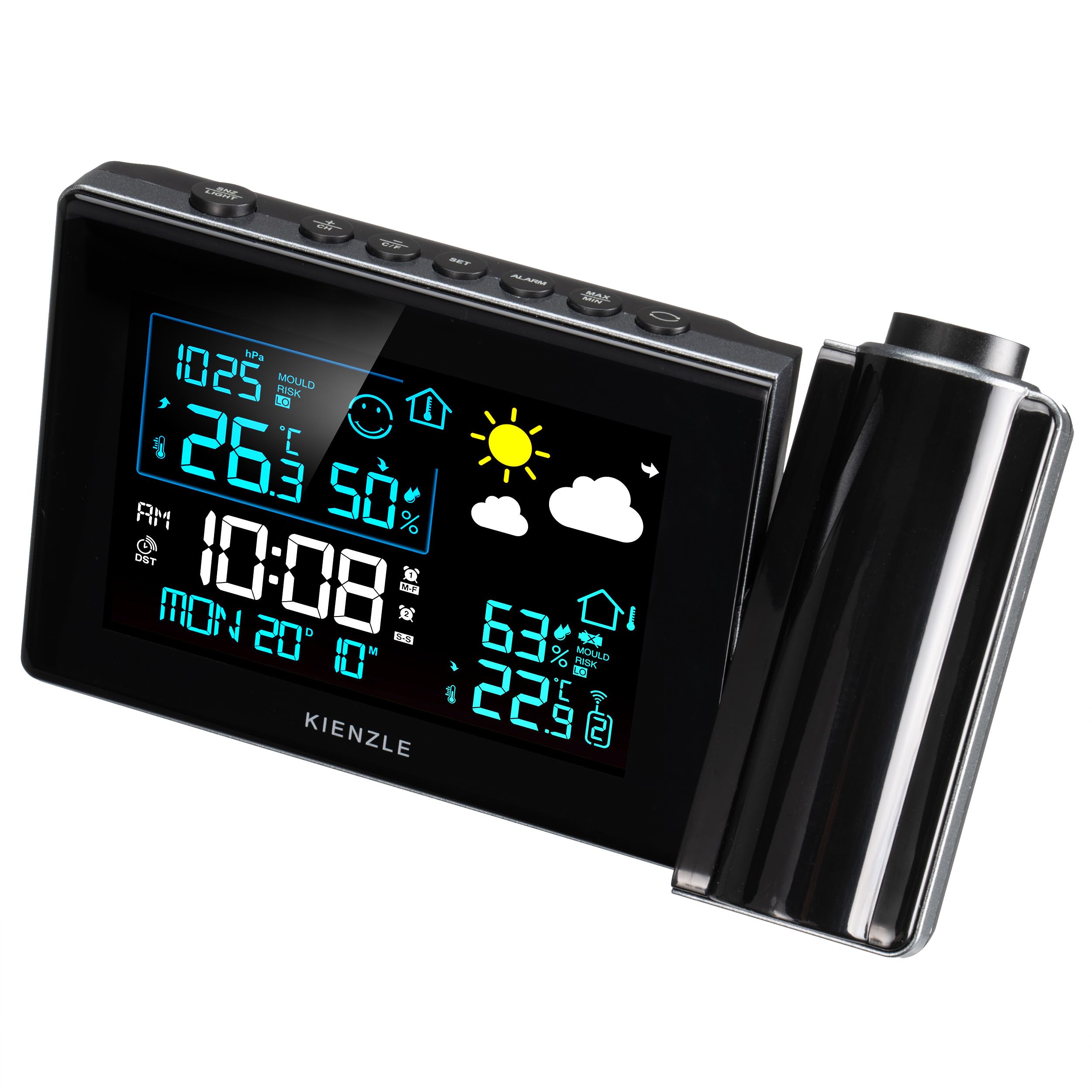 bresser-kienzle-funk-wetterstation-mit-projektion-au-ensensor-und-schimmelindex image 1