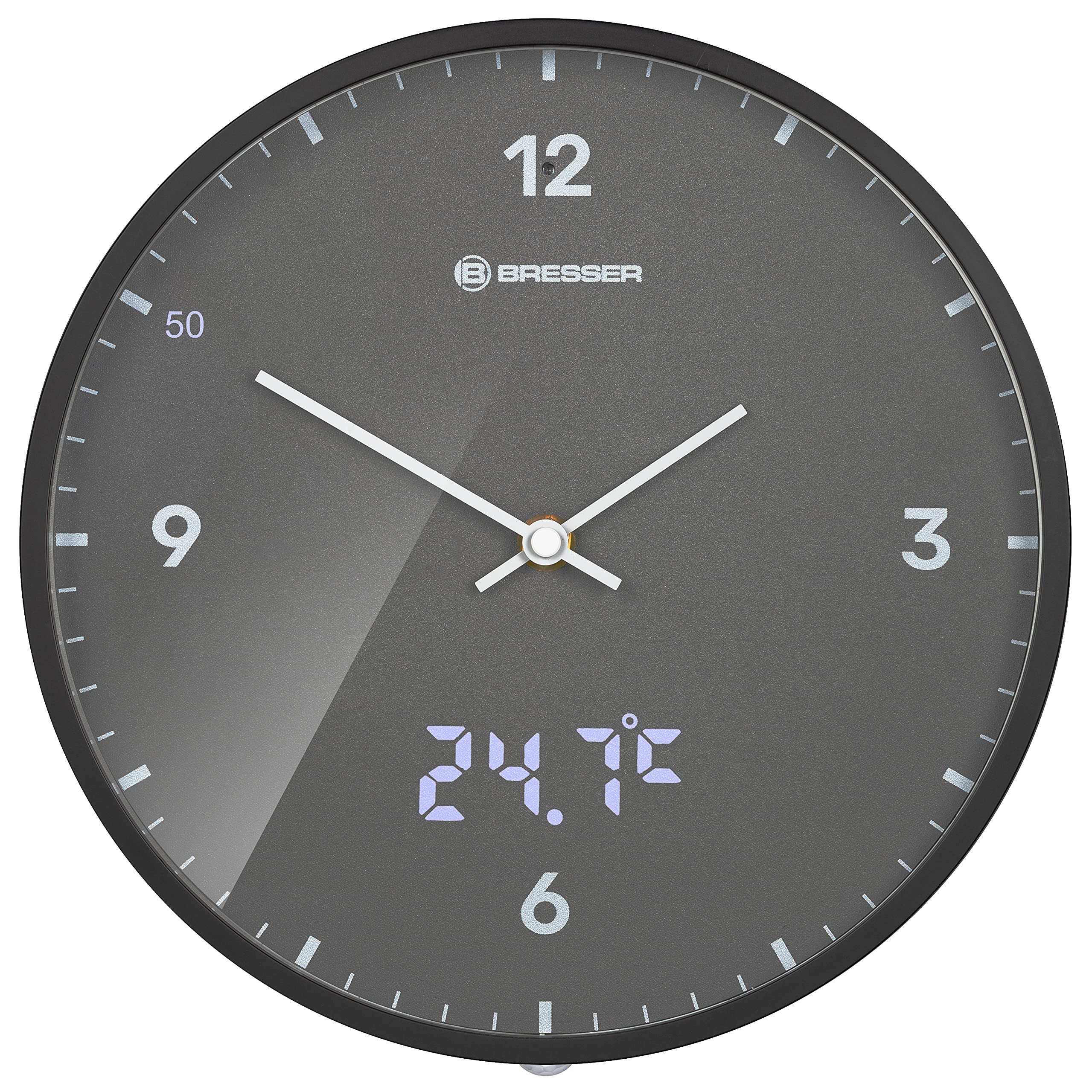 bresser-mytime-ledsec-funk-wanduhr-24-cm-mit-temperaturanzeige-anthracite image 2