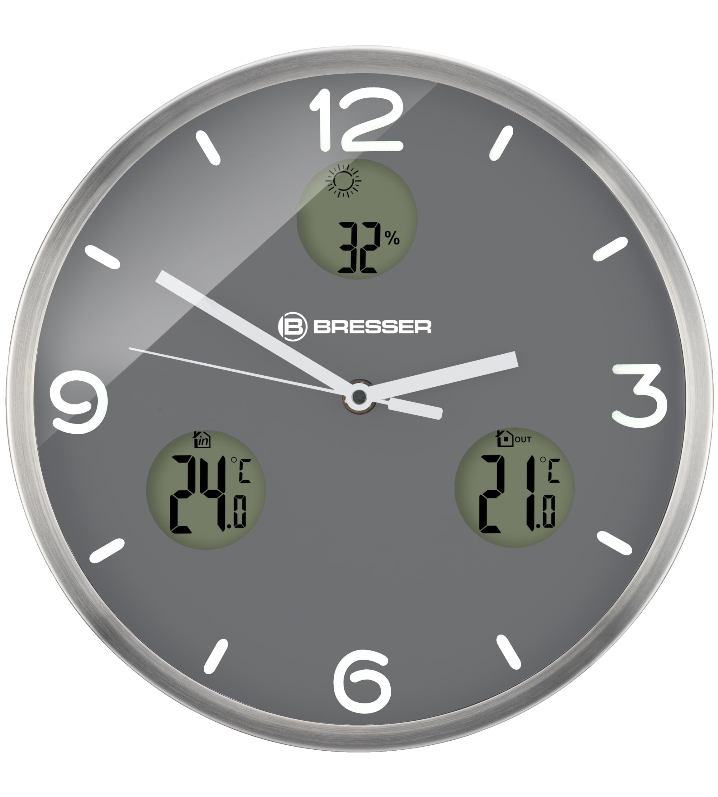 bresser-mytime-io-nx-funk-wanduhr-30-cm-mit-thermo-hygrometer-grau image 3