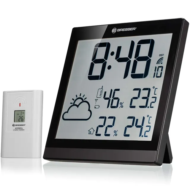 bresser-lcd-wetter-wanduhr-climatemp-jc-mit-au-ensensor-funk-temperatur-und-luft image 1