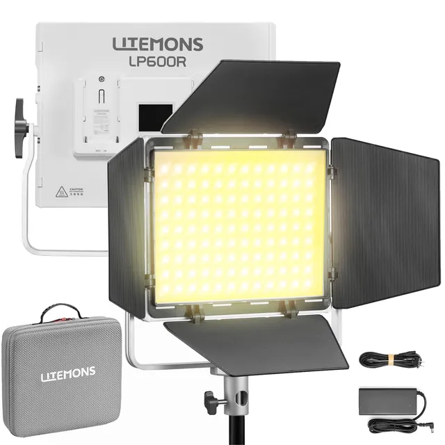 godox-litemons-lp600bi-bi-colour-led-light-panel-60w-2800k-6500k-mit-barndoors image 1
