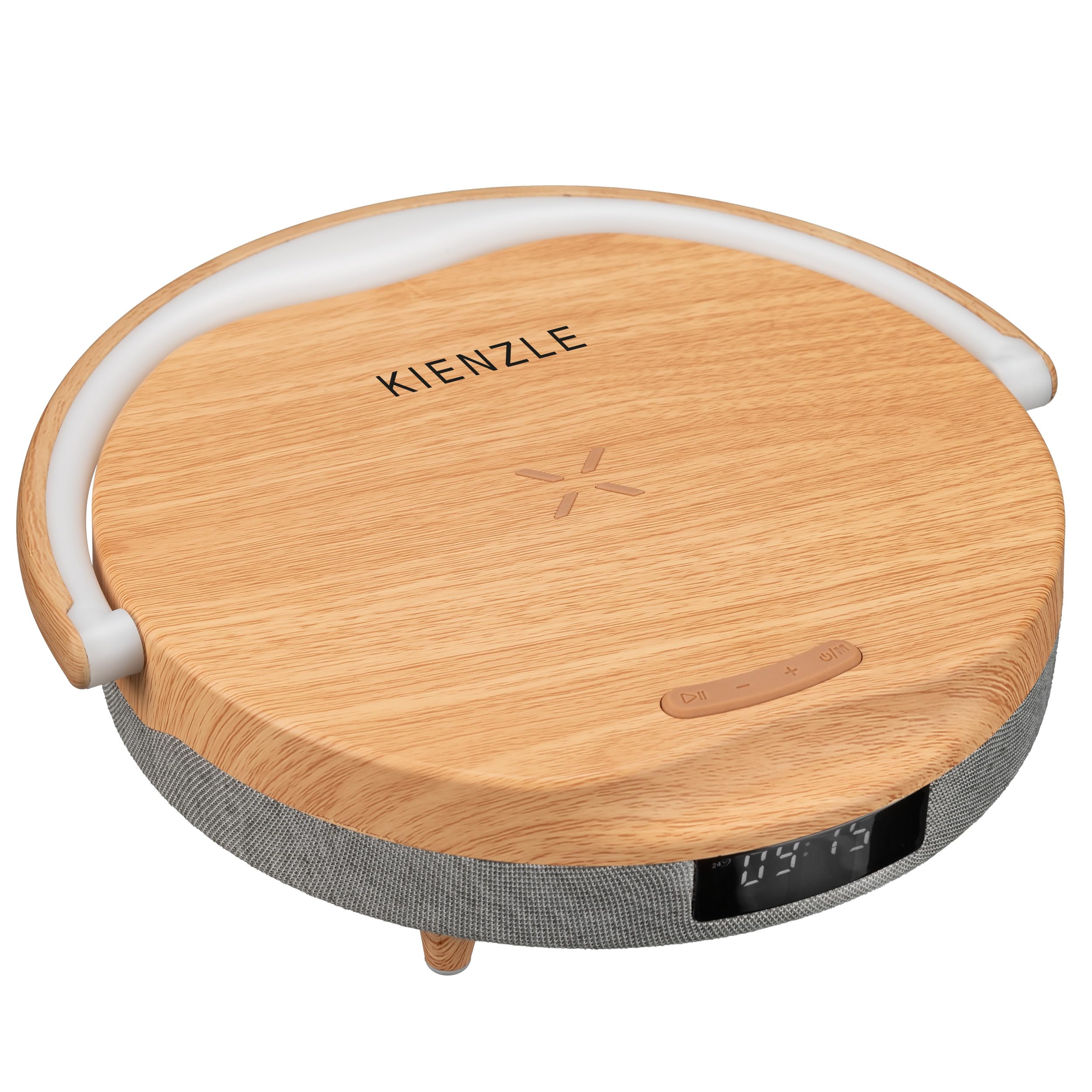 kienzle-led-wecker-mit-bluetooth-5-0-lautsprecher-und-10w-ladepad-holz-look image 8