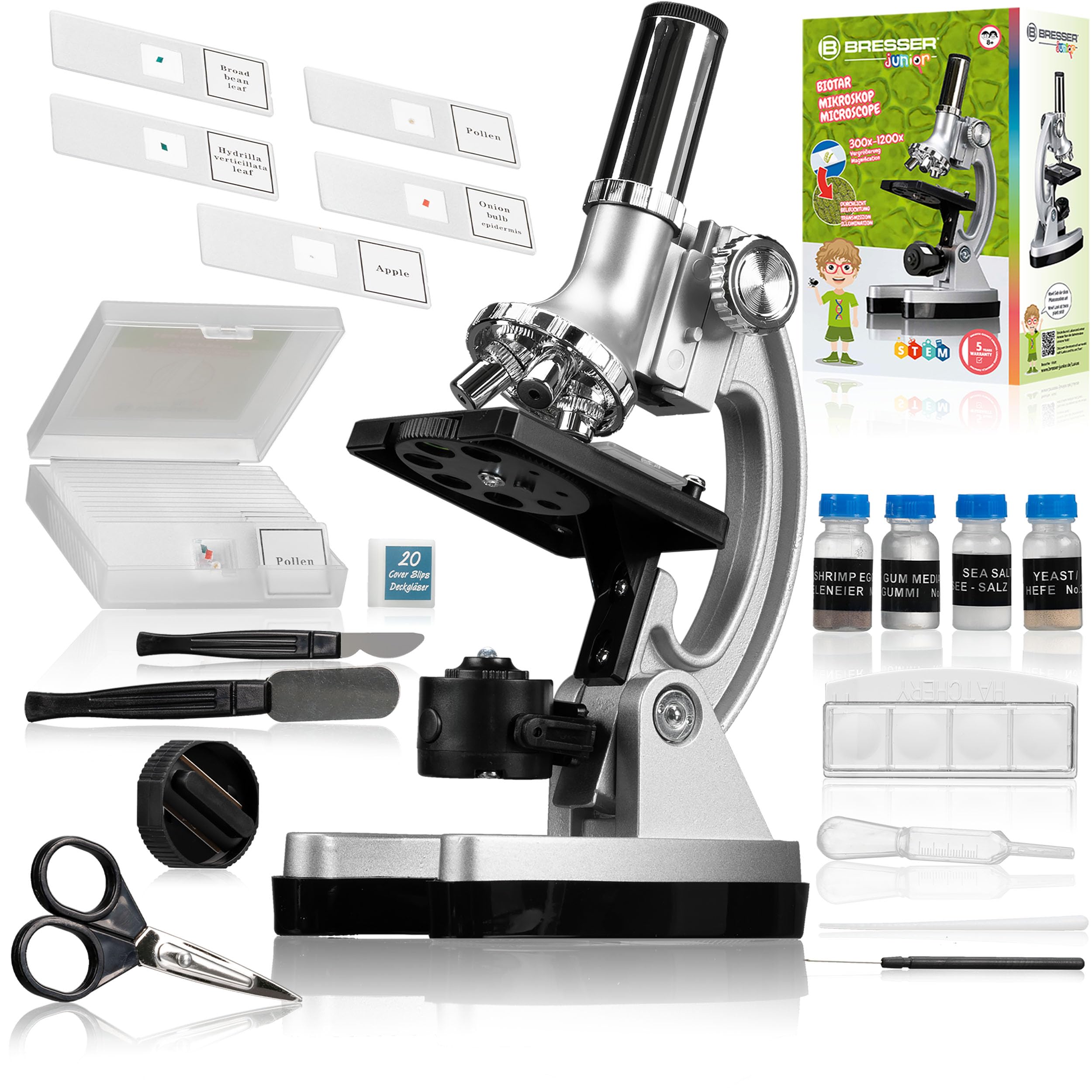 bresser-junior-mikroskop-set-biotar-300x-1200x-mit-zubeh-r-und-durchlichtbeleuch image 1