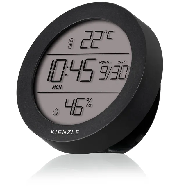 bresser-kienzle-thermo-hygrometer-digital-rund-mit-uhr image 1