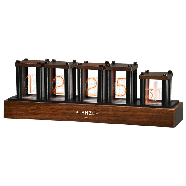 bresser-kienzle-led-nixie-uhr-echt-holz-rgb-1-600-farben-usb-c image 1