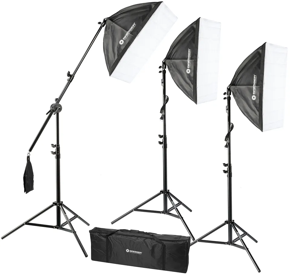 bresser-tageslicht-set-1875w-mit-3x-softbox-50x70-cm-und-lampenstativ image 1