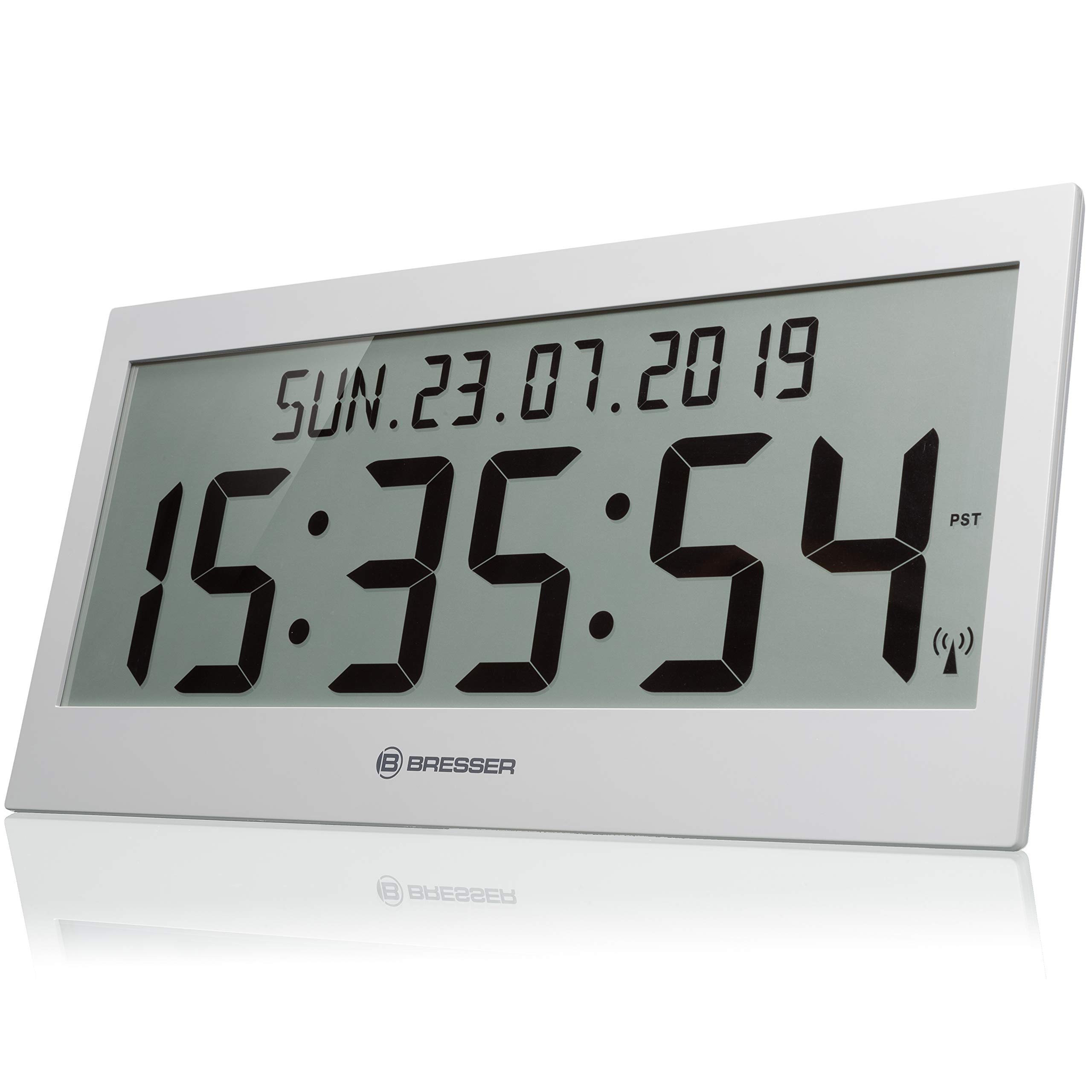 bresser-jumbo-lcd-wanduhr-dcf-funkuhr-silber-mit-extra-gro-en-ziffern image 1