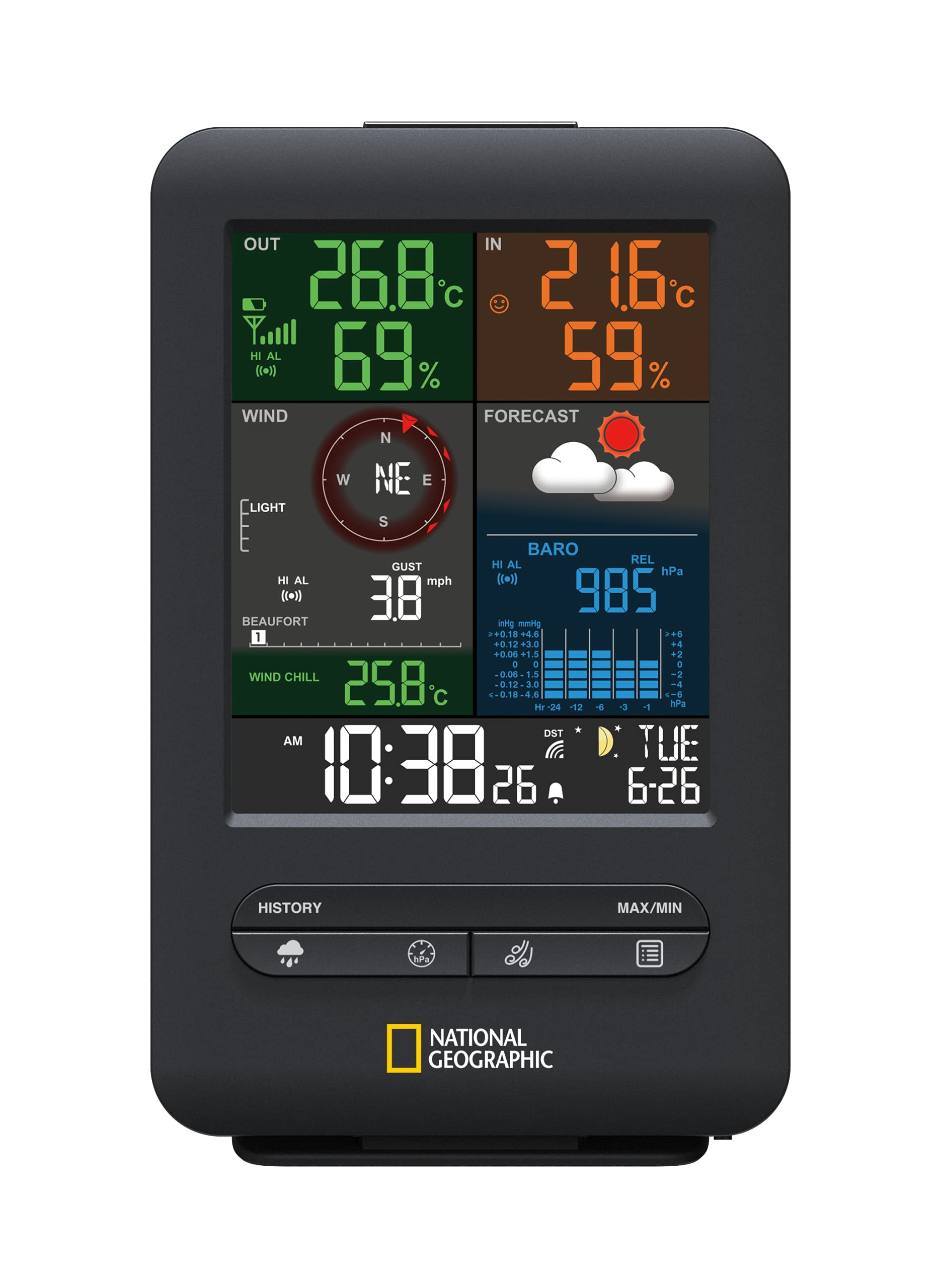 bresser-zusatz-basisstation-schwarz-f-r-7002525-beaufort-wetter-center-5-in-1 image 5