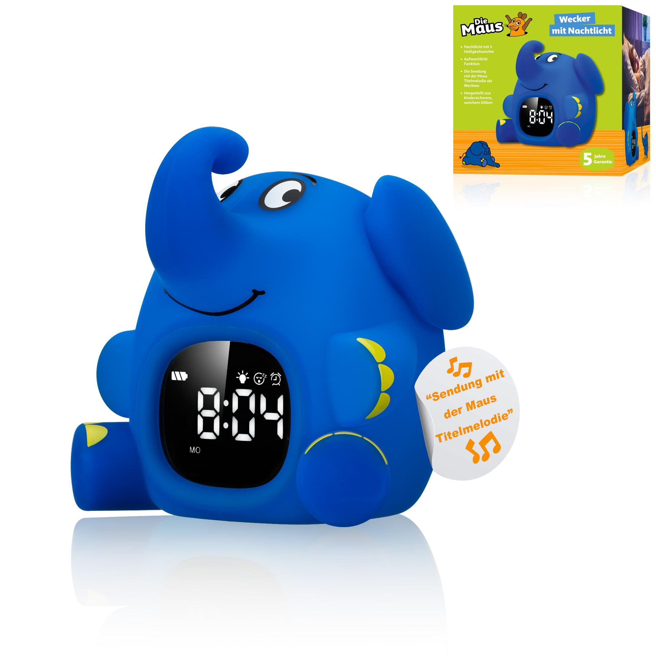 bresser-diemaus-lichtwecker-elefant-kinderwecker-mit-nachtlicht image 1