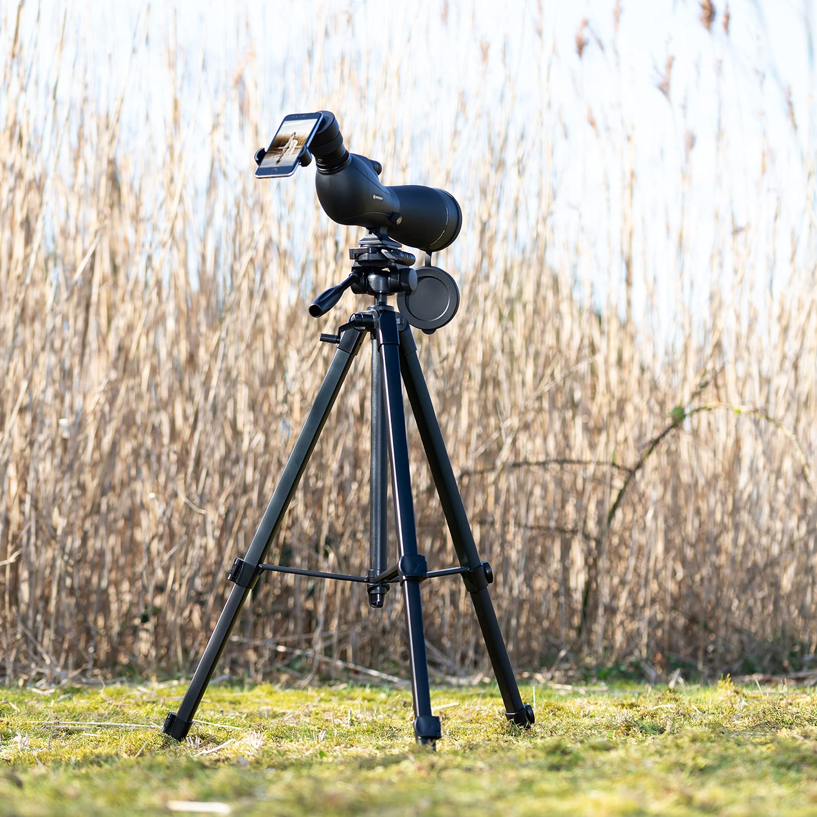 bresser-spolux-20-60x80-spektiv-zoom-spektive-mit-stativ-rucksack-und-smartphone image 8