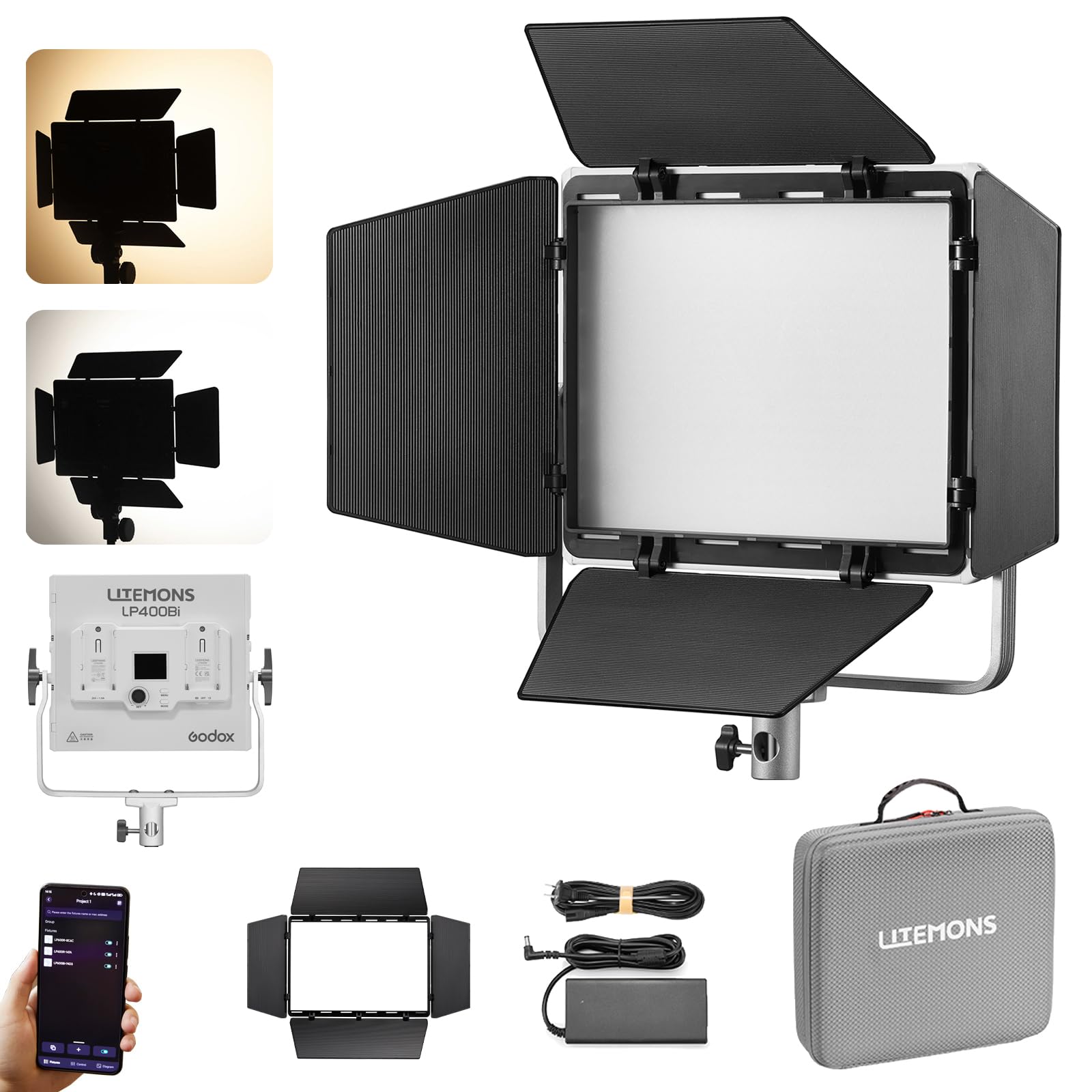 godox-lp400bi-led-videoleuchte-panel-bi-color-2800k-6500k-36w image 1