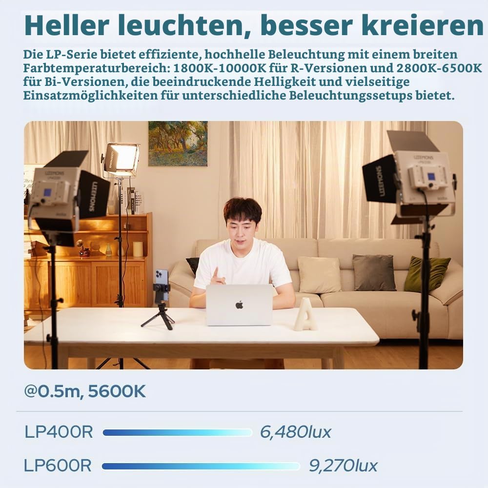 godox-litemons-lp600bi-bi-colour-led-light-panel-60w-2800k-6500k-mit-barndoors image 2