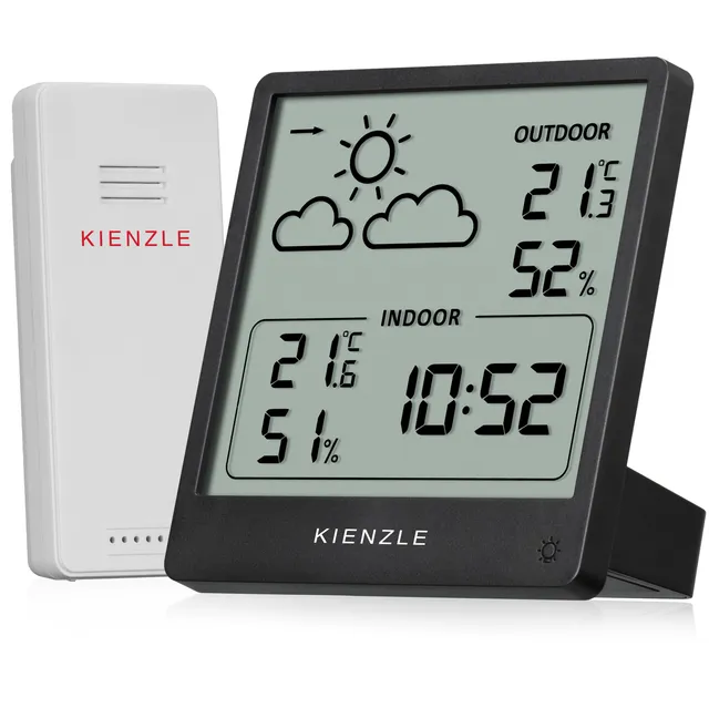 kienzle-slim-wetterstation-funk-mit-au-ensensor-thermo-hygro-wei image 1